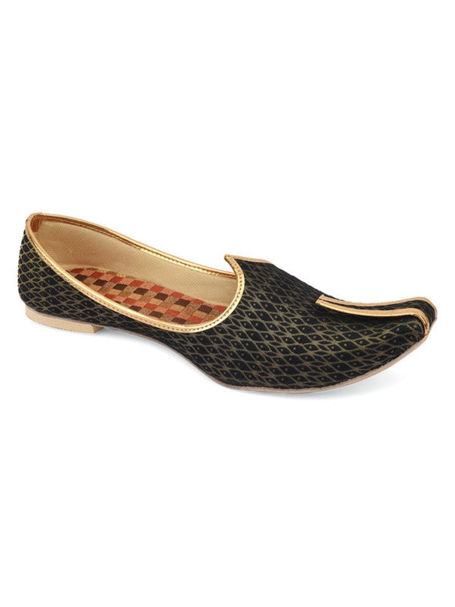 Others Desi Colour | Men'S Indian Ethnic Party Wear Black Footwear - Desi Colour