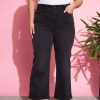 Women SASSAFRAS | Women'S Acid Wash Denim Straight Jeans - Sassafras Black