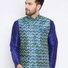 Men Sojanya | Men'S Navy Blue Nehru Jacket - Sojanya