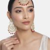 Jewellery I Jewels | Women'S Traditional Gold Plated Chandbali Kundan U0026 Pearl Earring Set With Maang Tikka - I Jewels