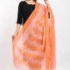 Women Moeza | Women'S Handloom Cotton Ikkat Dupatta - Moeza Orange