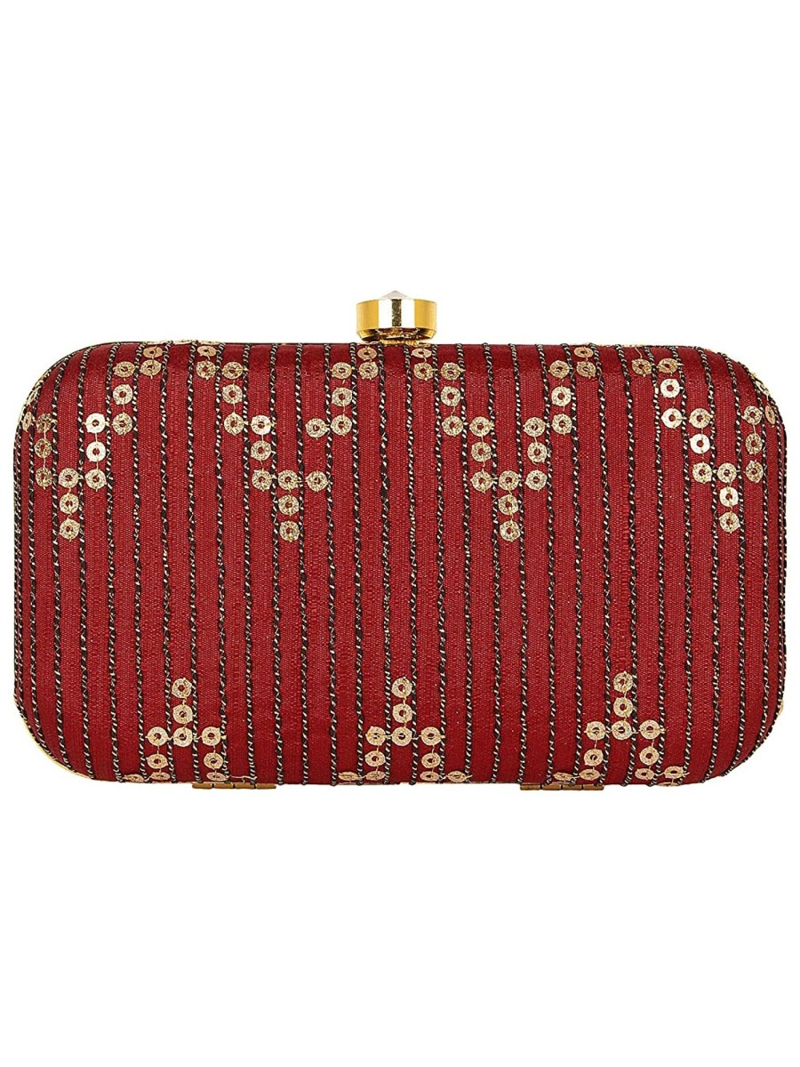 Others VASTANS | Women'S Maroon Color Ethnique Evening Clutch Bag - Vastans