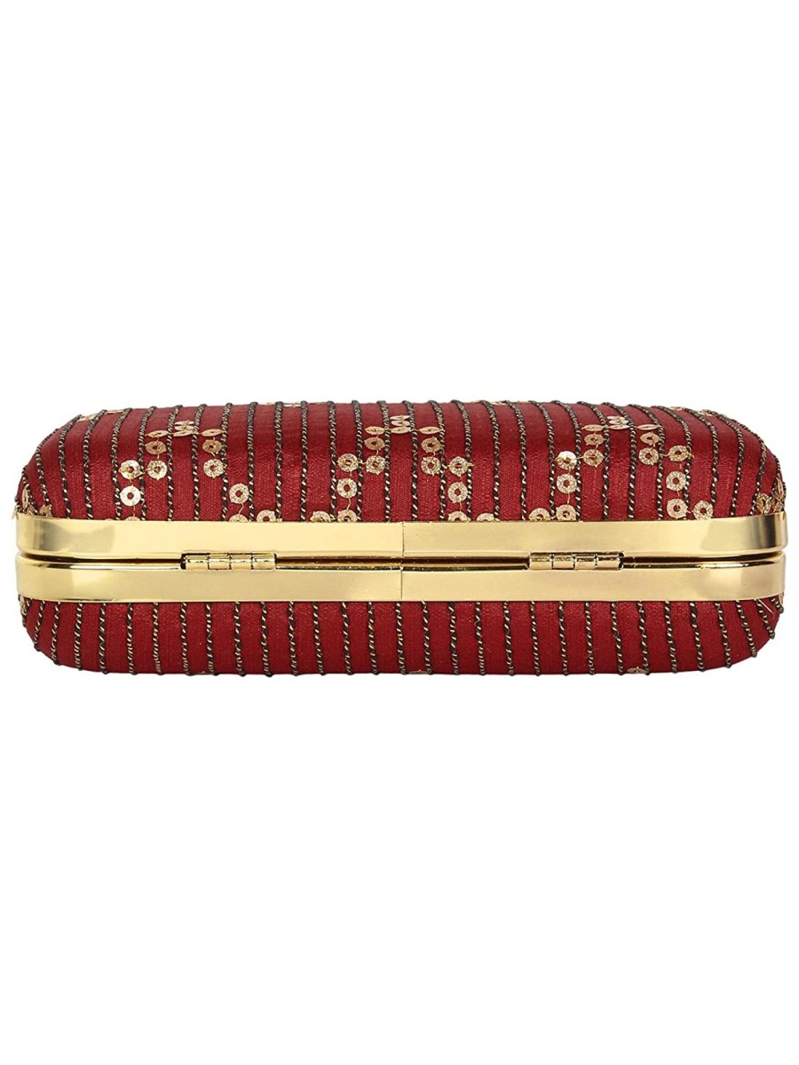 Others VASTANS | Women'S Maroon Color Ethnique Evening Clutch Bag - Vastans