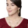 Jewellery Anikas Creation | Antique Matte Gold Finish Meenakari Pearl Temple Jewellery - Anikas Creation Multicolor