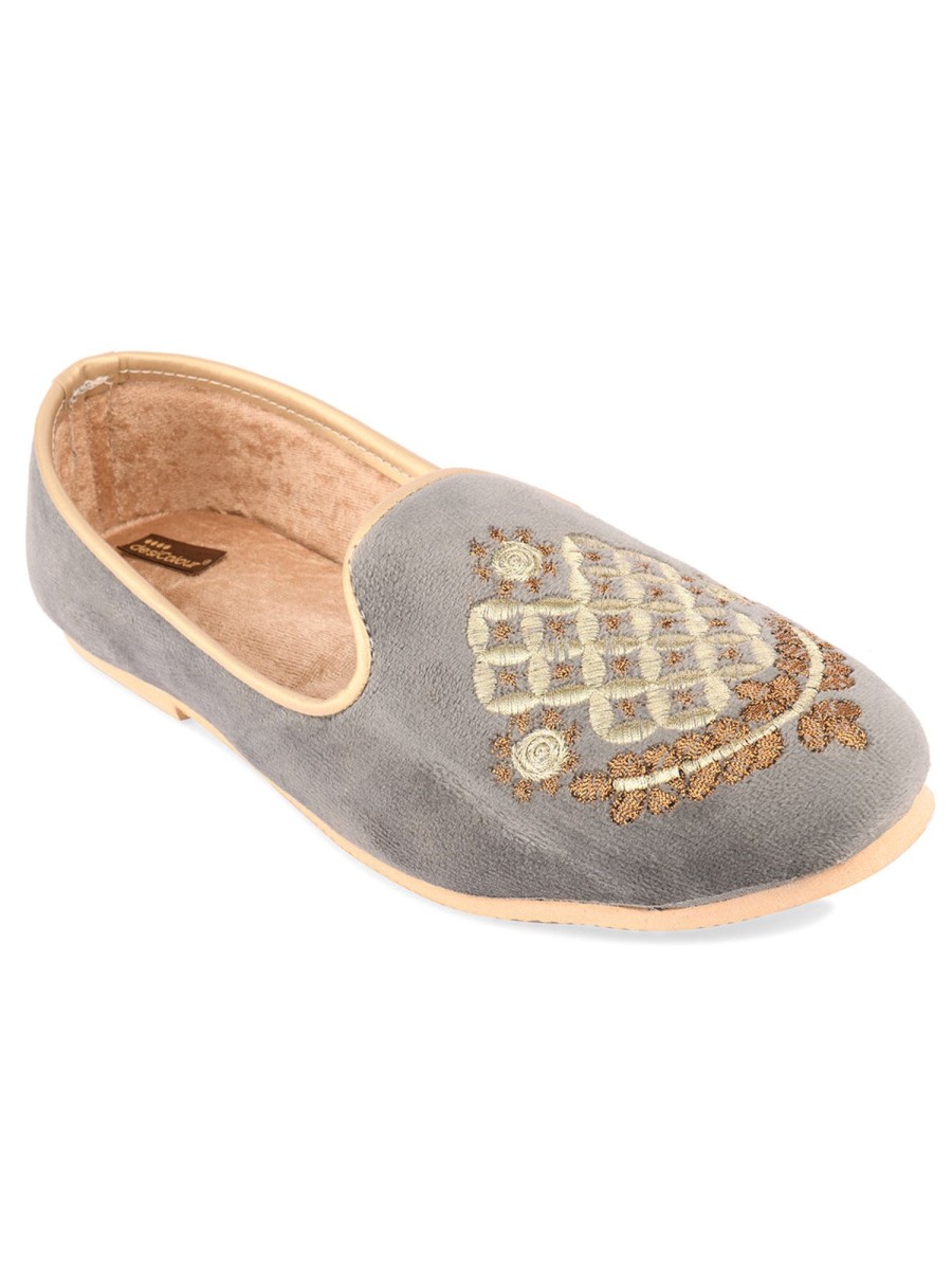 Others Desi Colour | Men'S Indian Ethnic Party Wear Footwear - Desi Colour Grey