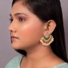 Jewellery Morkanth | Women'S Green U0026 Gold-Toned Contemporary Chandbalis Earrings - Morkanth