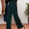 Women SASSAFRAS | Women'S Emerald Side Tape Straight Pants - Sassafras Green