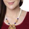 Jewellery Anikas Creation | Gold Plated Maa Laxmi Stone Studded Necklace With Earrrings For Women And Girls - Anikas Creation Multicolor