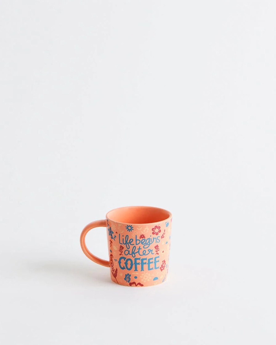 Others Chumbak | Life Begins After Coffee Mug - Peach - Chumbak