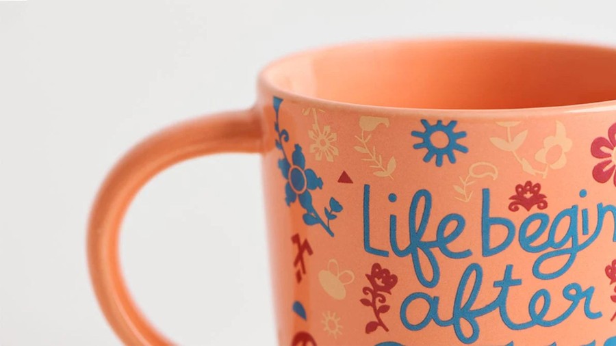 Others Chumbak | Life Begins After Coffee Mug - Peach - Chumbak