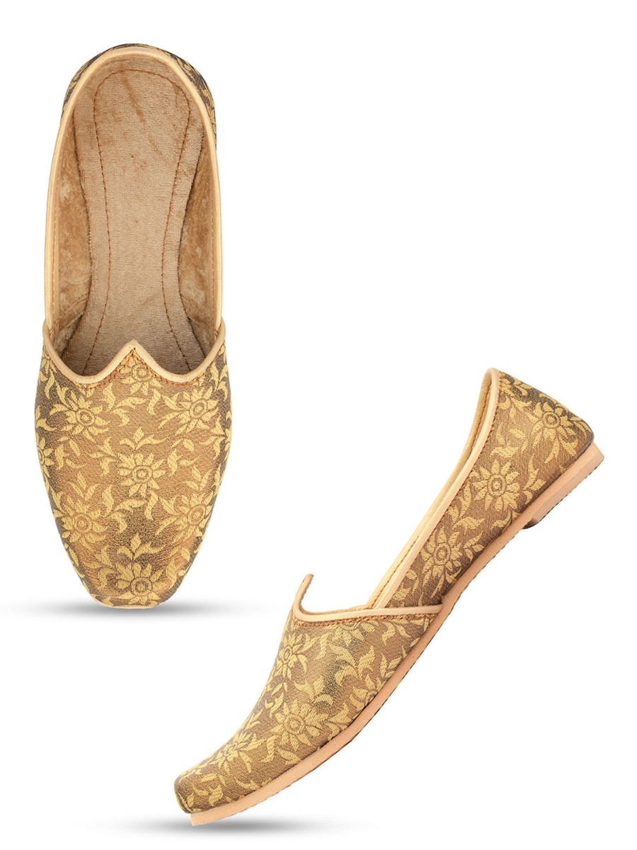 Others Desi Colour | Men'S Indian Ethnic Party Wear En Footwear - Desi Colour Gold