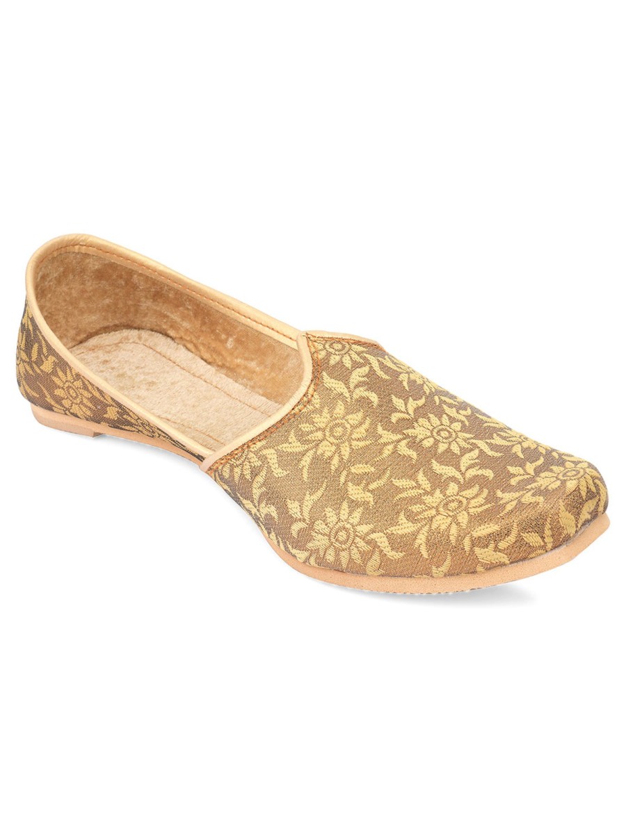 Others Desi Colour | Men'S Indian Ethnic Party Wear En Footwear - Desi Colour Gold