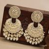 Jewellery Priyaasi | Women'S Kundan Studded And Beaded Peach Colored Earrings - Priyaasi