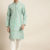 Men Sojanya | Men'S Silk Blend Sea Printed Only Kurta - Sojanya Green