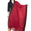 Women AR Silks | A R Silk Golden Color Fancy Silk Dupattas And Chunnis Dark Red