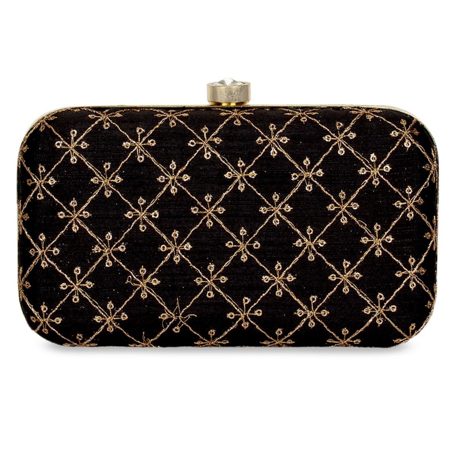 Others VASTANS | Women'S Black Color Ethnique Evening Clutch Bag - Vastans