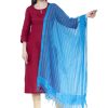 Women AR Silks | A R Silk Women'S Self Check Cota Cotton Dupattas And Chunnis Firozi