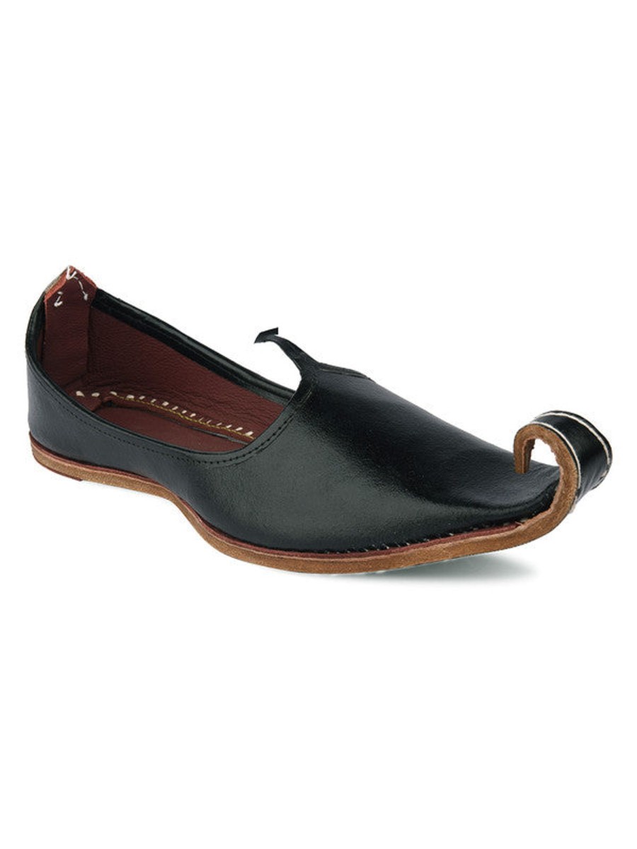 Others Desi Colour | Men'S Indian Ethnic Handrafted Black Premium Leather Footwear - Desi Colour