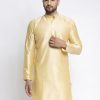 Men Virat Fashions | Men'S Golden Solid Dupion Silk Kurta Only( Ko 636 Golden ) - Virat Fashions