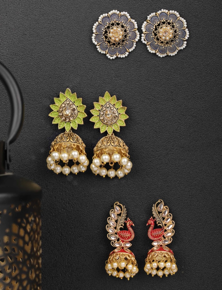 Jewellery Priyaasi | Women'S Set Of 3 Combination Earring - Priyaasi