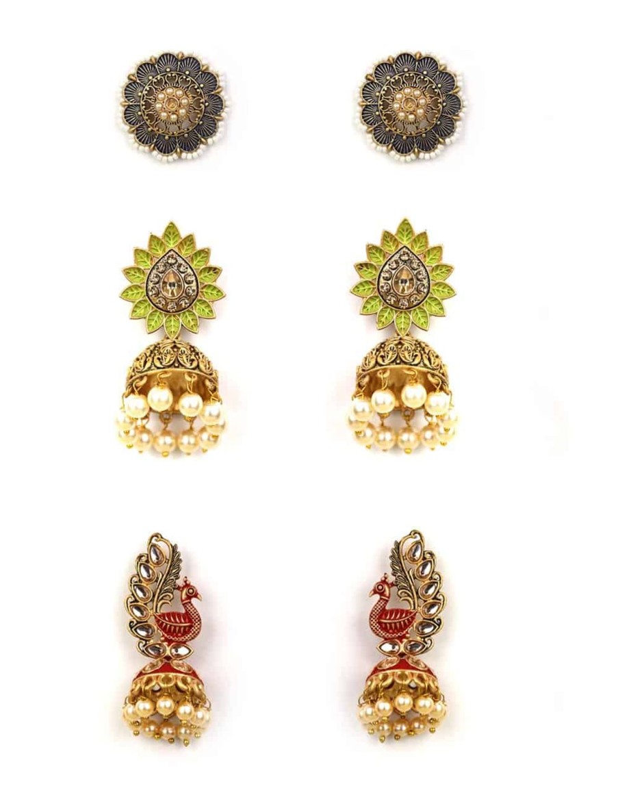 Jewellery Priyaasi | Women'S Set Of 3 Combination Earring - Priyaasi