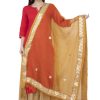 Women AR Silks | A R Silk Orgenza Gota Patti Fancy Dupatta Color Dupatta Or Chunni Musturd