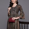 Women Indo Era | Women'S Embroidered A-Line Ethnic Dress - Indo Era Black