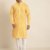 Men Sojanya | Men'S Silk Blend Embroidered Only Kurta - Sojanya Yellow