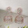 Jewellery Priyaasi | Women'S American Diamond Rose Gold Plated Jhumka Earring - Priyaasi