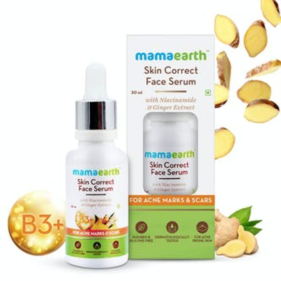 Others Mama Earth | Skin Correct Face Serum With Niacinamide And Ginger Extract For Acne Marks And Scars – 30 Ml - Mama Earth