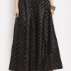 Women Wahe-NOOR | Women'S Black Printed Maxi Skirt - Wahe-Noor