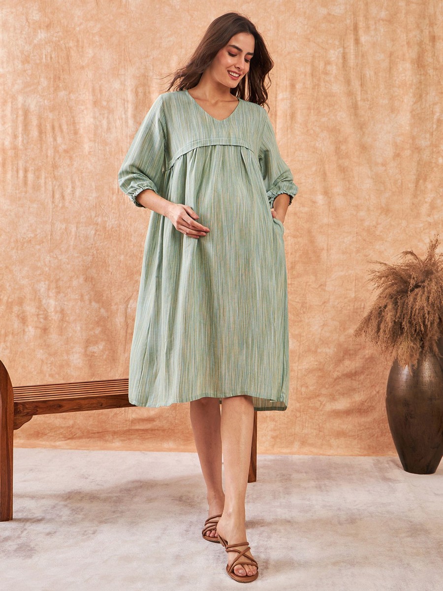 Women The Kaftan Company | Women'S Viscose Dress - The Kaftan Company Green