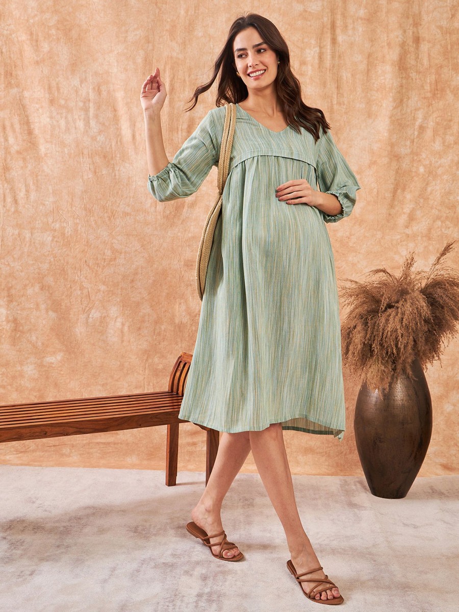 Women The Kaftan Company | Women'S Viscose Dress - The Kaftan Company Green