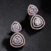 Jewellery Priyaasi | Women'S Rose Gold-Plated American Diamond Studded Drop Earrings - Priyaasi