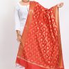 Women Moeza | Women'S Banarsi Silk Floral Woven Design Dupatta - Moeza Red