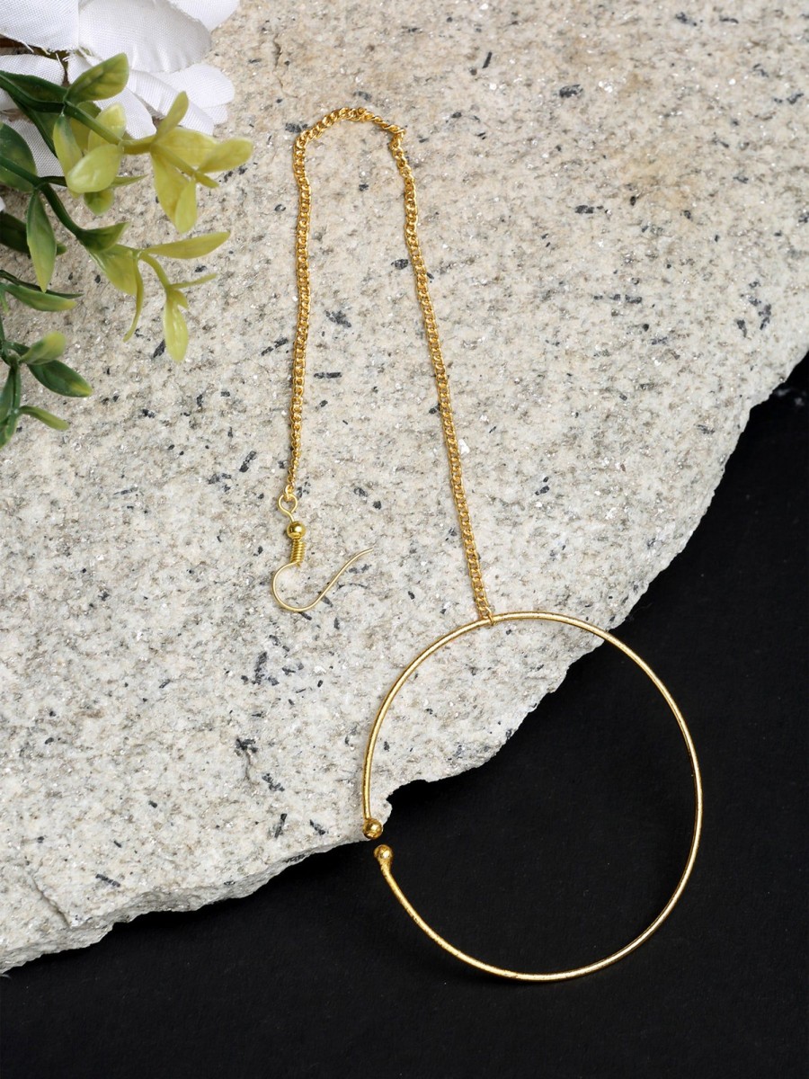 Jewellery Ruby Raang | Minimal Golden Nose Ring Without Piercing By Ruby Raang