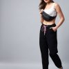 Women StyleStone | Women'S Cotton Twill Jogger With Pink Draw String - Stylestone Black