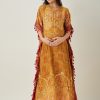 Women The Kaftan Company | Women'S Intricate Floral Printed Maternity Kaftan - The Kaftan Company Mustard