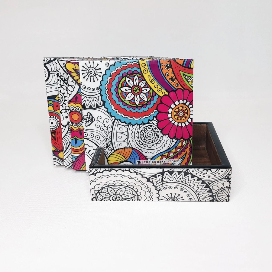 Others The Bombay Store | Tbs5761 Coaster Doodle Set 4