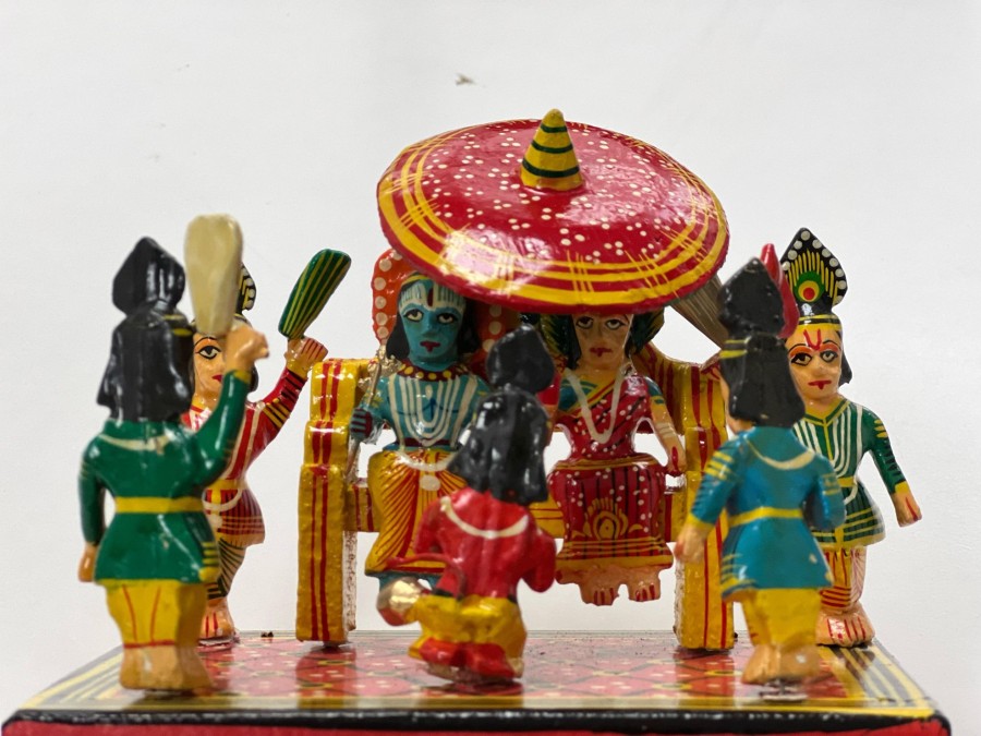 Others Kondapalli Toys | Radha Krishna On Throne Kondapalli Art - Kondapalli Toys