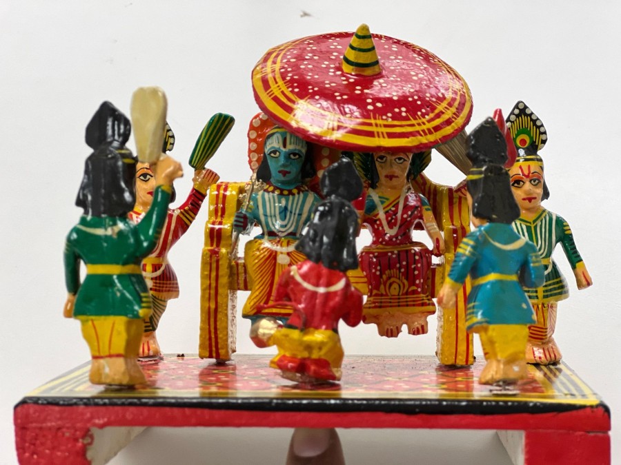 Others Kondapalli Toys | Radha Krishna On Throne Kondapalli Art - Kondapalli Toys