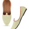 Others Desi Colour | Men'S Indian Ethnic Party Wear Embroidered Golden Footwear - Desi Colour