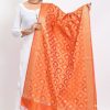 Women Moeza | Women'S Banarsi Silk All Over Woven Design Dupatta - Moeza Orange