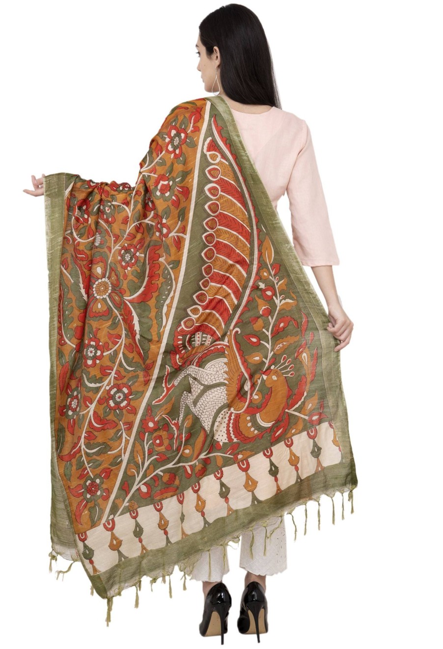 Women AR Silks | A R Silk Modal Kalamkari Print Fancy Dupatta Color Dupatta Or Chunni Multi Print