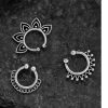 Jewellery Priyaasi | Set Of 4 Oxidised Silver Septum Nose Rings By Priyaasi