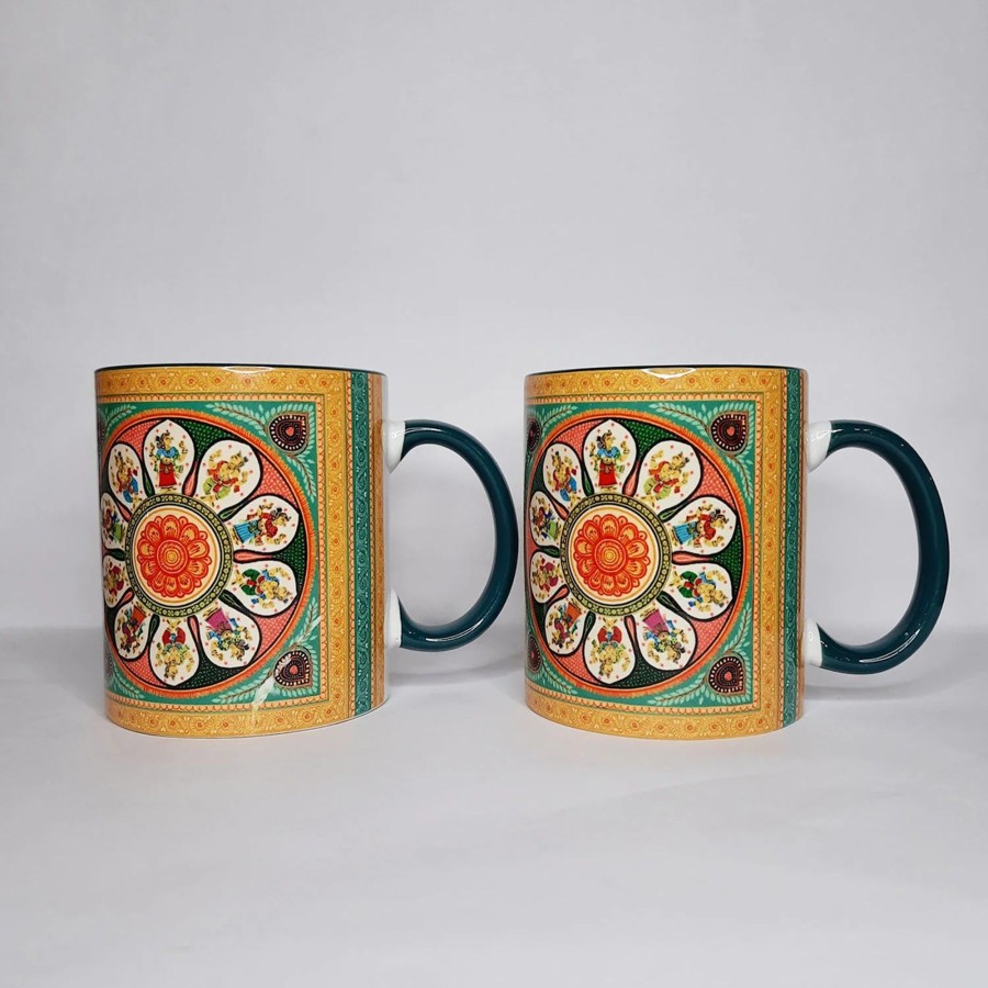 Others The Bombay Store | Tbs32145 Mug Set/2 Patachitra Folkta