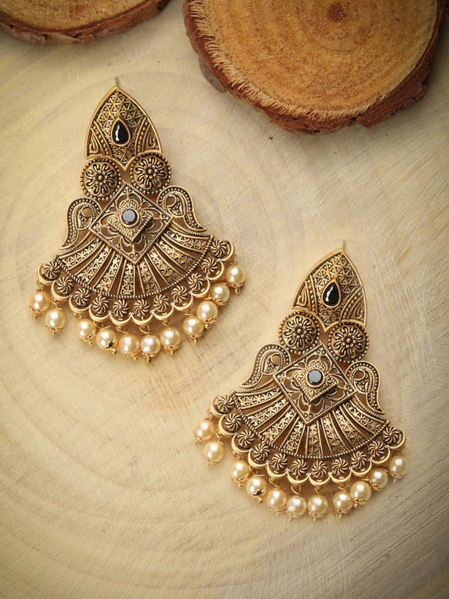 Jewellery Priyaasi | Women'S Pearls Gold Plated Chandbali Earring - Priyaasi