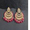 Jewellery Priyaasi | Women'S Gold-Plated Stone Studded Chandbali With Mehroon Beads - Priyaasi