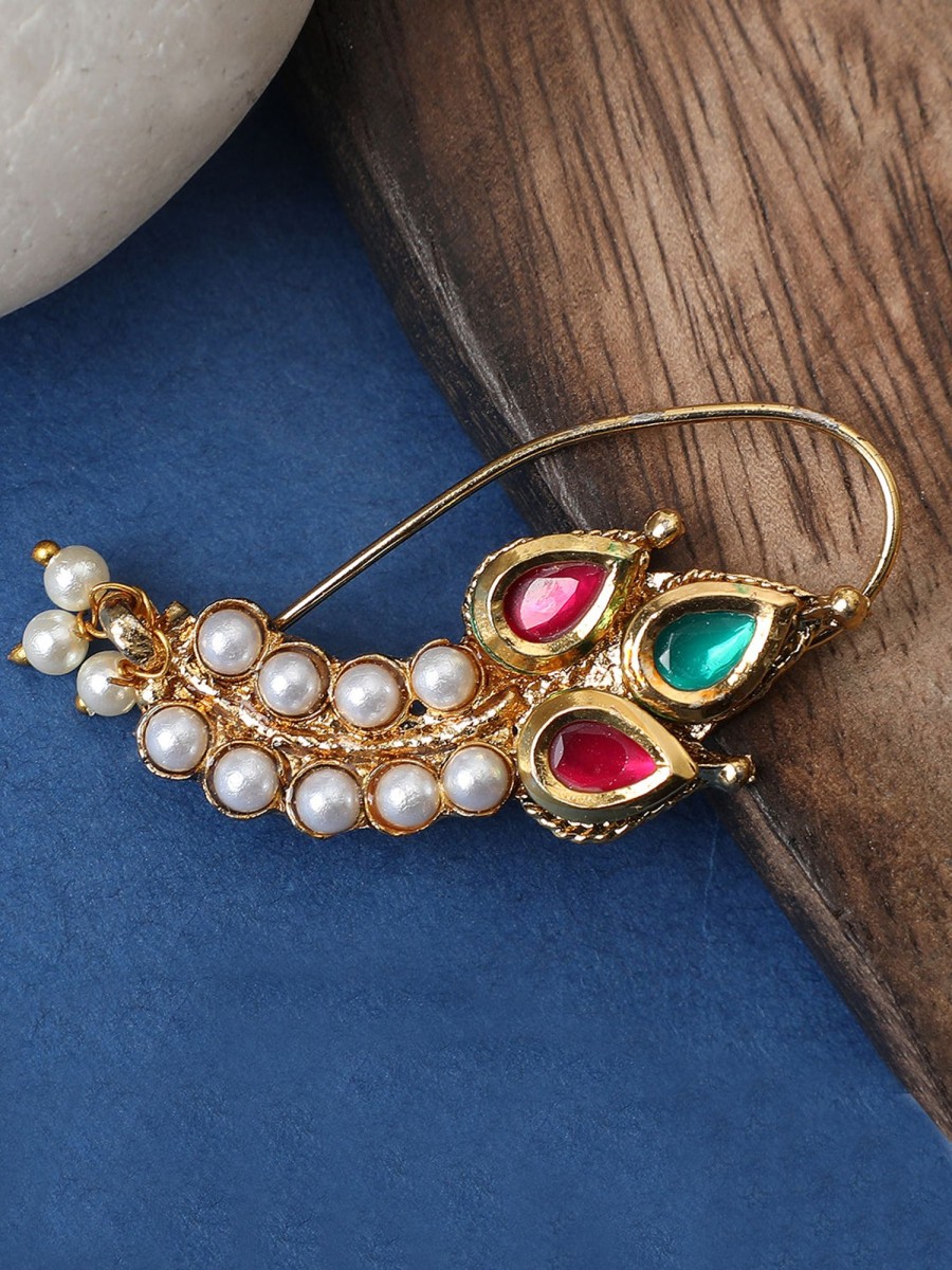 Jewellery Anikas Creation | Stylish Nose Pin Marathi Style By Anikas Creation