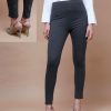 Women SASSAFRAS | Women'S Bottom Zipper Jeggings - Sassafras Grey